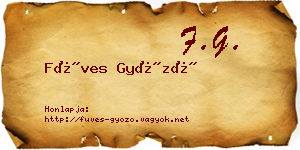 Füves Győző névjegykártya